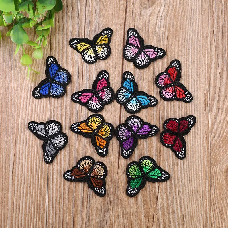 High Quality New Lovely Multicolor Small Butterfly Embroidery Patches DIY Clothes Decorative Hole Patch Cloth