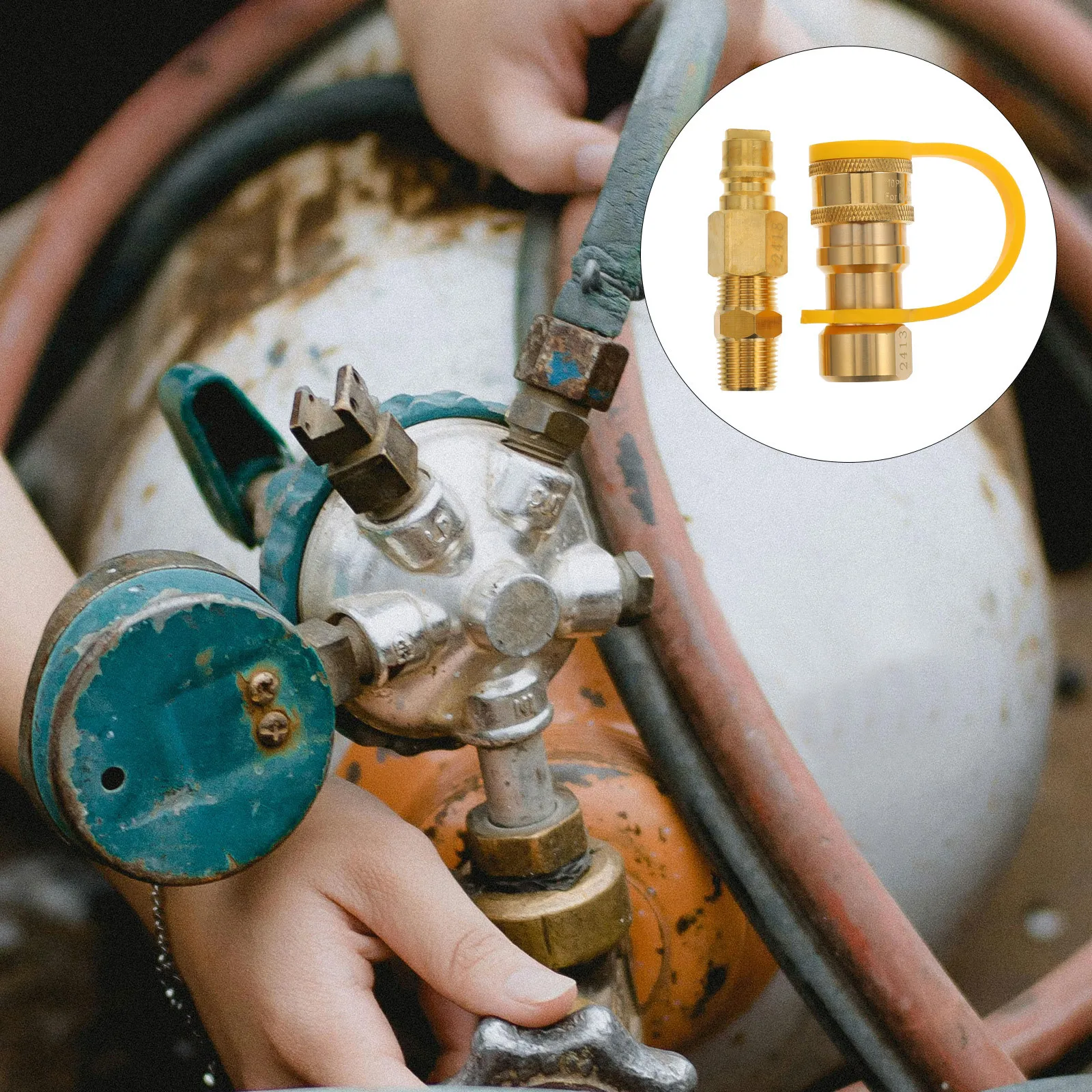 Gas Tank Oven Quick Connector 38 Inch Thread Propane Hose Male Durable Easy Inflation