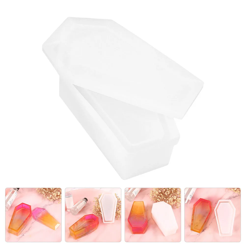 

Halloween Coffin Diy Storage Box Silicone Epoxy Craft Mold Break Resistant Desktop Ornament Creative Coffin Box Making Mold