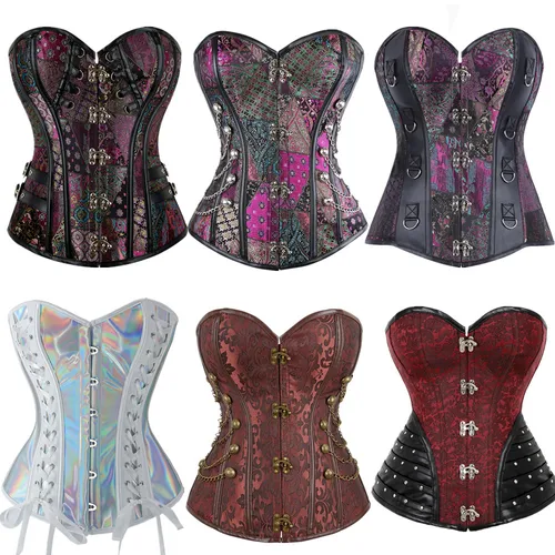 Corsé Steampunk por encima del busto, ropa gótica Retro, ropa para discoteca para mujer, corsé corpiño