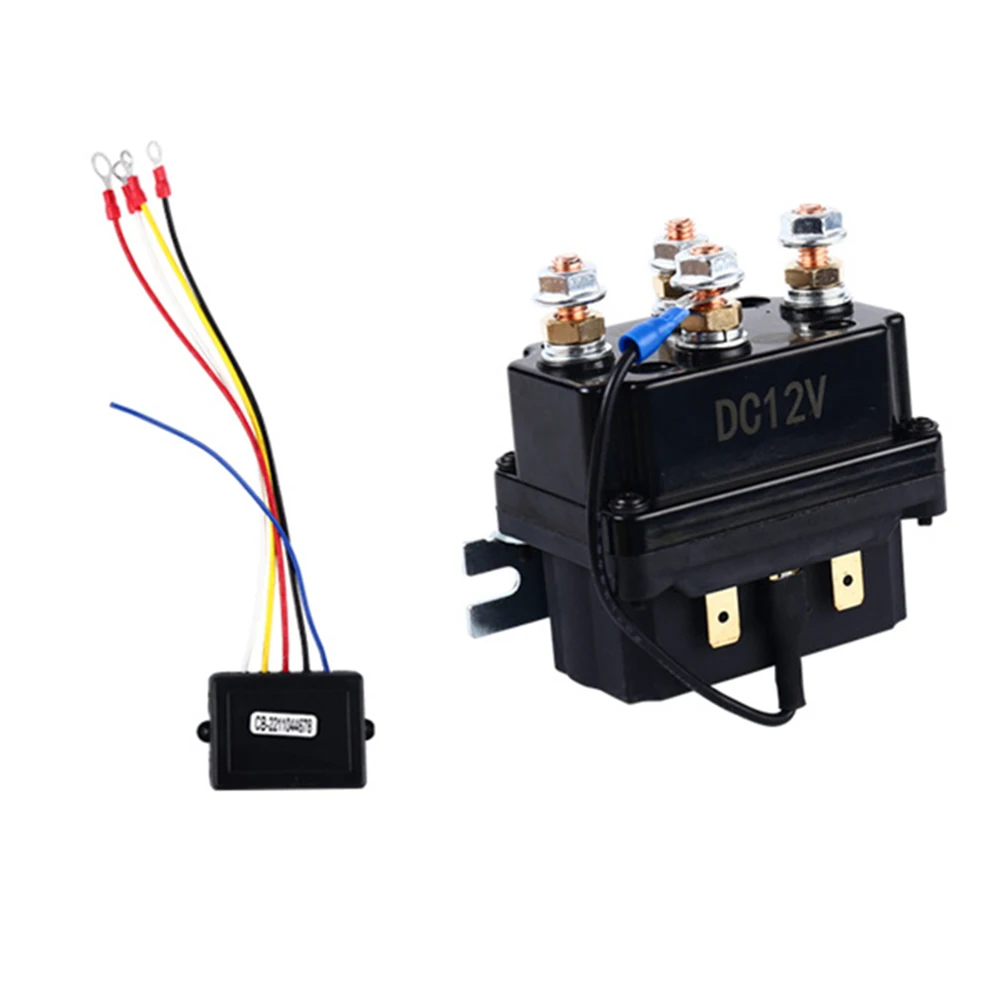 Winch Solenoid Relay Contactor 12V/500A Winch Relay Remote Control Kit For 3000-5000lbs ATV UTV Boat 4x4 Vehicles Winch