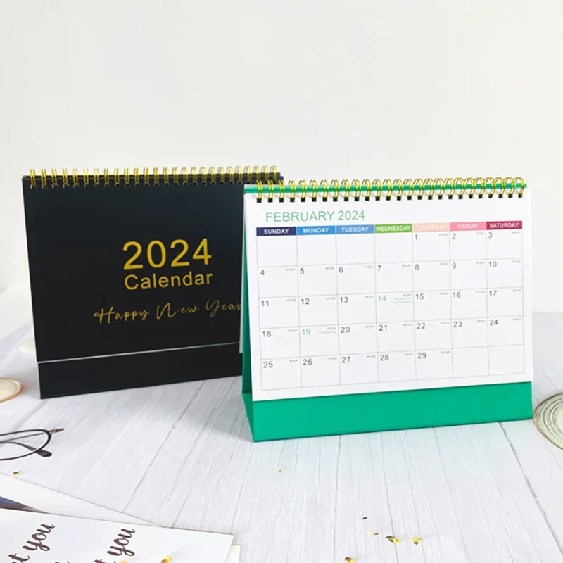 Desk Calendar Large Coil Dual Side 2024 Calendar Book To Do List Yearly Monthly Daily Planner Organizer Office School Supplies