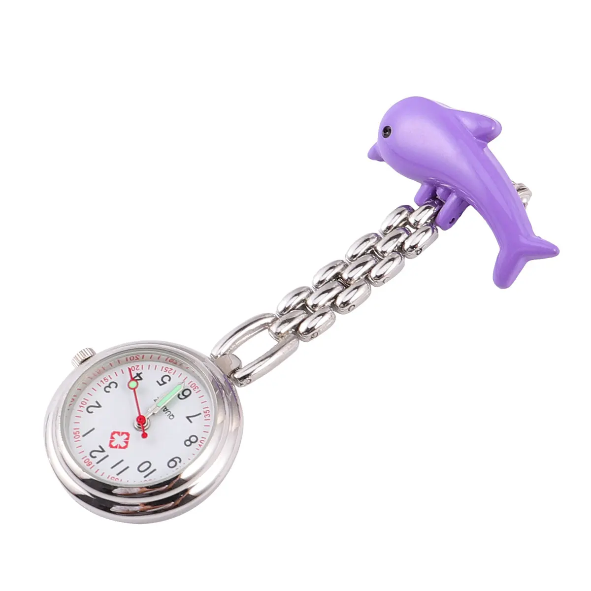 

Luminous Pocket Zinc Alloy Doctor Chest Watch Durable Hanging Watch For Decoration Dolphin Design Easy Read Perfect Workmanship