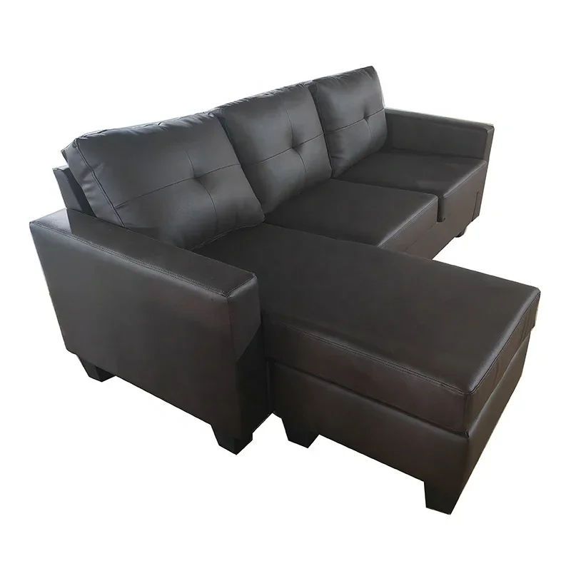 Factory Provided Living Room Sofa Semi PU L Shape Sofa Bed Royal Sofa Set