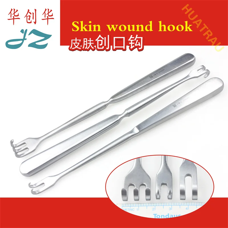 

JZ Golden Bell Medical Skin Wound Hook Epidermal Retractor Hook Muscle Tissue Expander Hand and Foot Surgical Instruments