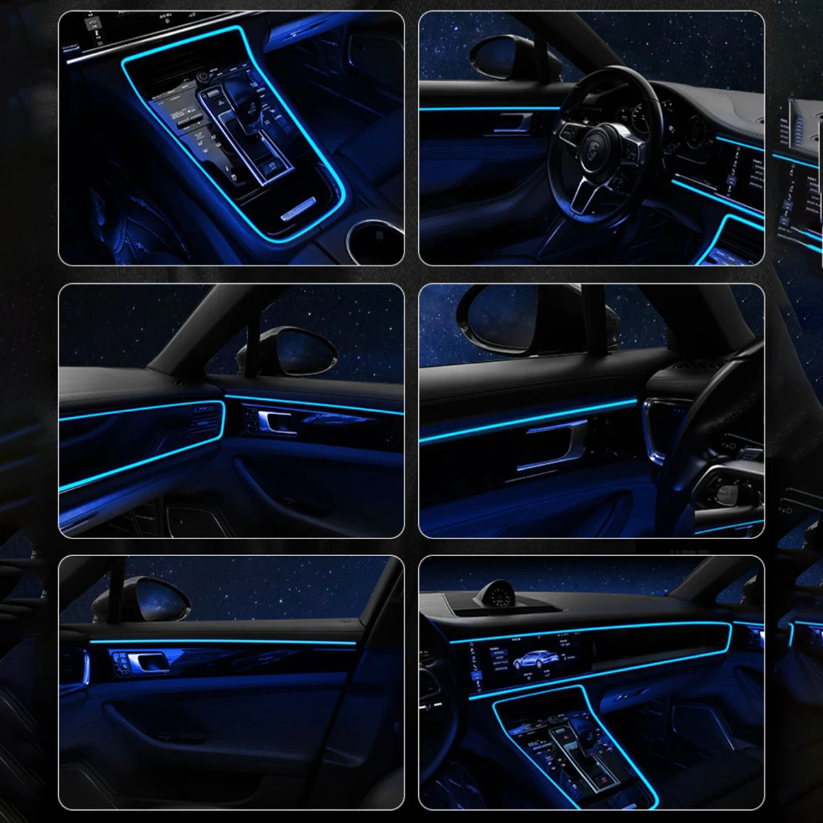 Car Interior Decorative Lamps 3M Strips Atmosphere Lamp Cold Light Decorative Dashboard Console Auto LED Ambient Lights Decorate