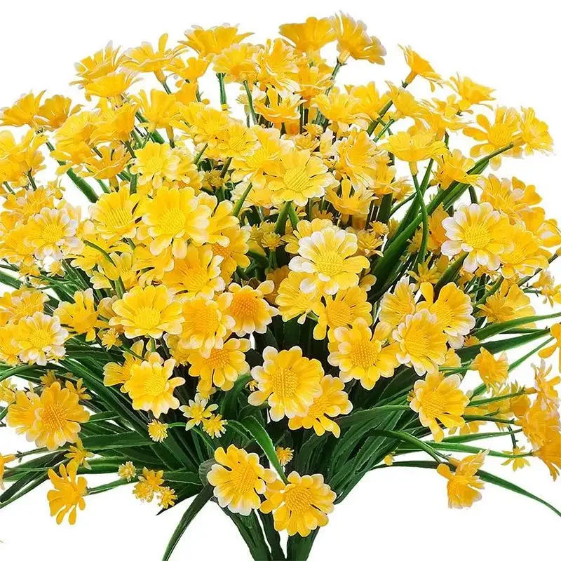 3Bunches Artificial Flower UV-resistant Easy Care Greenery Shrub Plant Faux Cemetery Flower Home Decor Photograph Prop