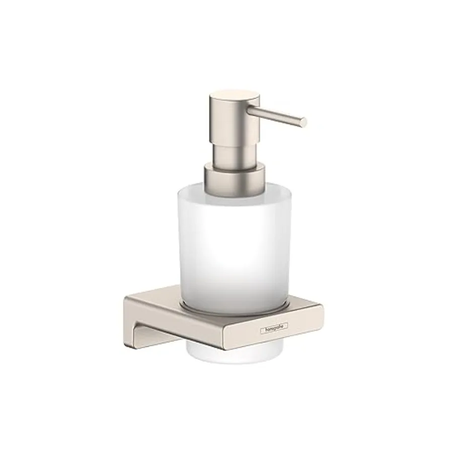 

Modern Bath and Kitchen Sink Liquid Soap Dispenser in Brushed Nickel for Bathroom and Kitchen Use Durable Stainless Steel with