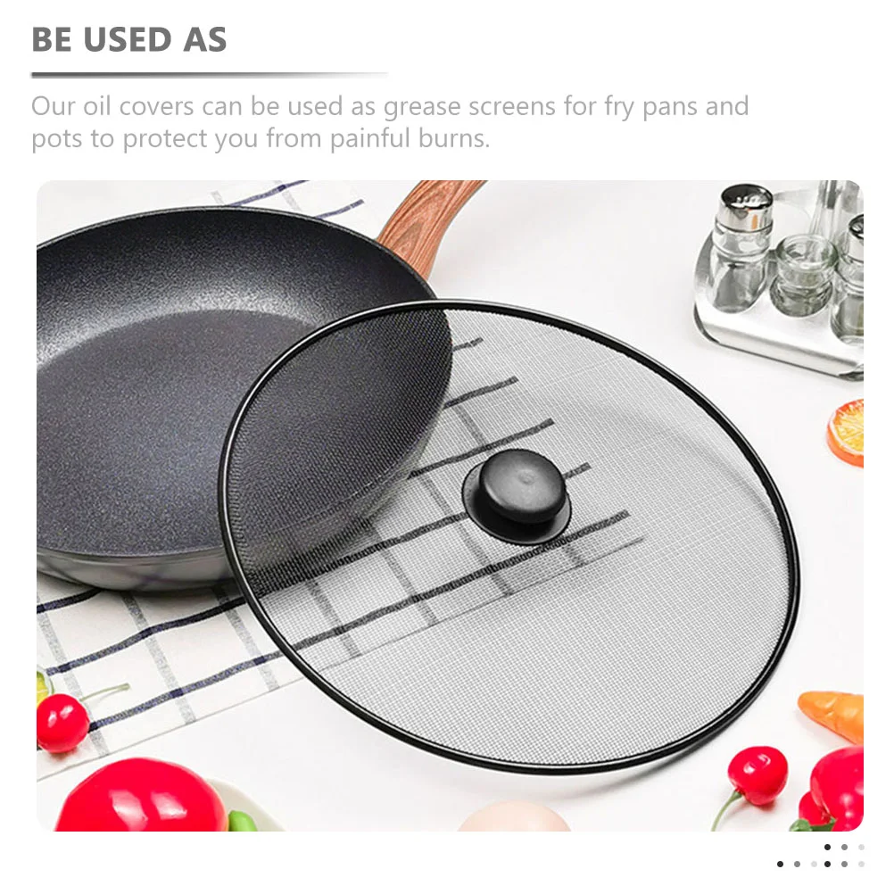 Anti-splash Lid Pot with Splatter Guard Pan Grease Screen Household Spill-proof for Frying Stainless Steel