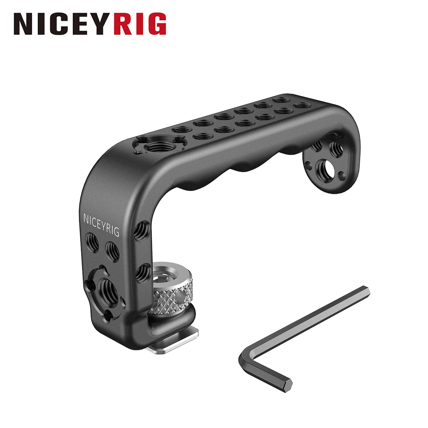 niceyrig-コールドシュートップハンドルグリップ-dslr-カメラケージ用-ユニバーサルハンドル-アリ固定穴付き-複数の-1-4-インチネジ穴