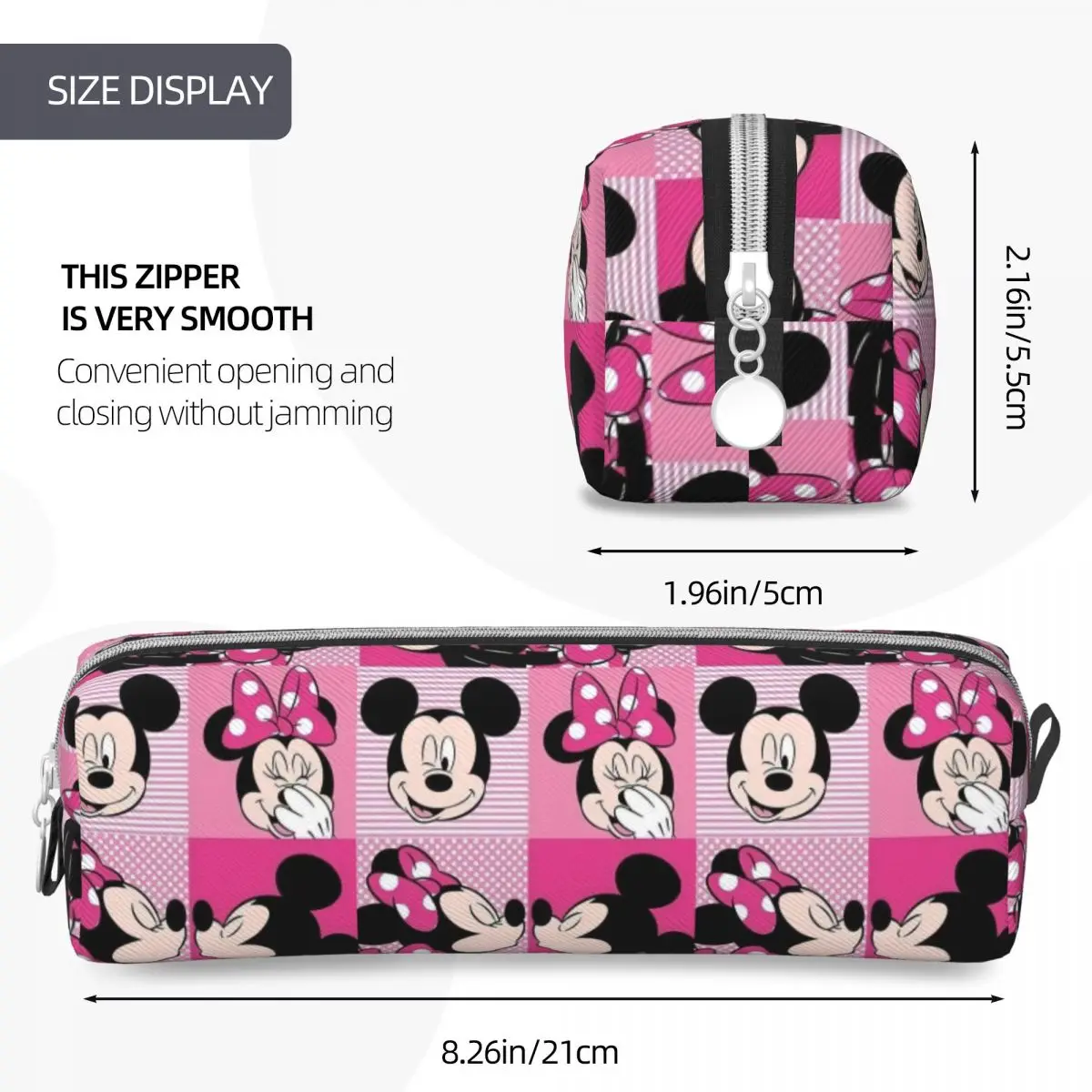 Imagem -04 - Estojo para Lápis Mickey e Minnie Mouse Pen Box Bags para Crianças Grande Capacidade Lápis Cosméticos Escolares para Estudantes