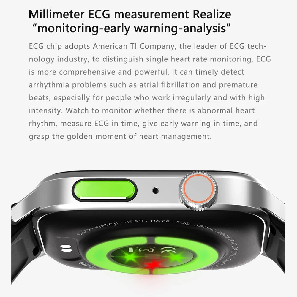 SmartWatch IP67 Waterproof Multi-sport Modes Fitness Watches Smart Watch ECG+PPG Body Temperature Heart Rate Monitoring