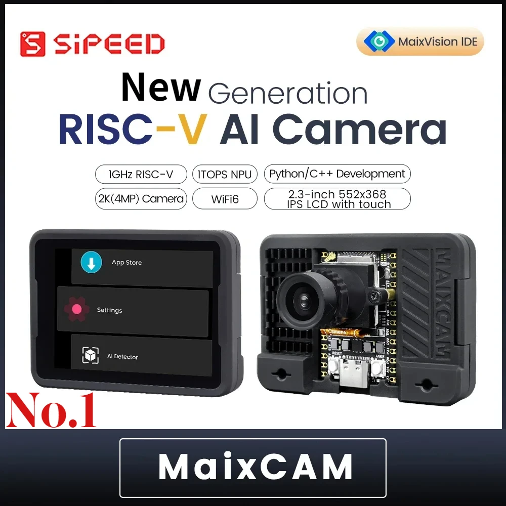 

New Sipeed MaixCAM Dev Board RISCV AI Visual Audio Serial Port WIFI6 Support 1 TOP NPU Python/C++ 400W Camera