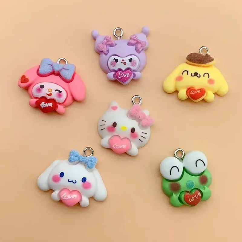 10Pcs Cartoon Hello Kitty Animal Charm Pendants Earring Necklace Jewelry Accessories Car Keychain Friend Gift DIY Ornaments