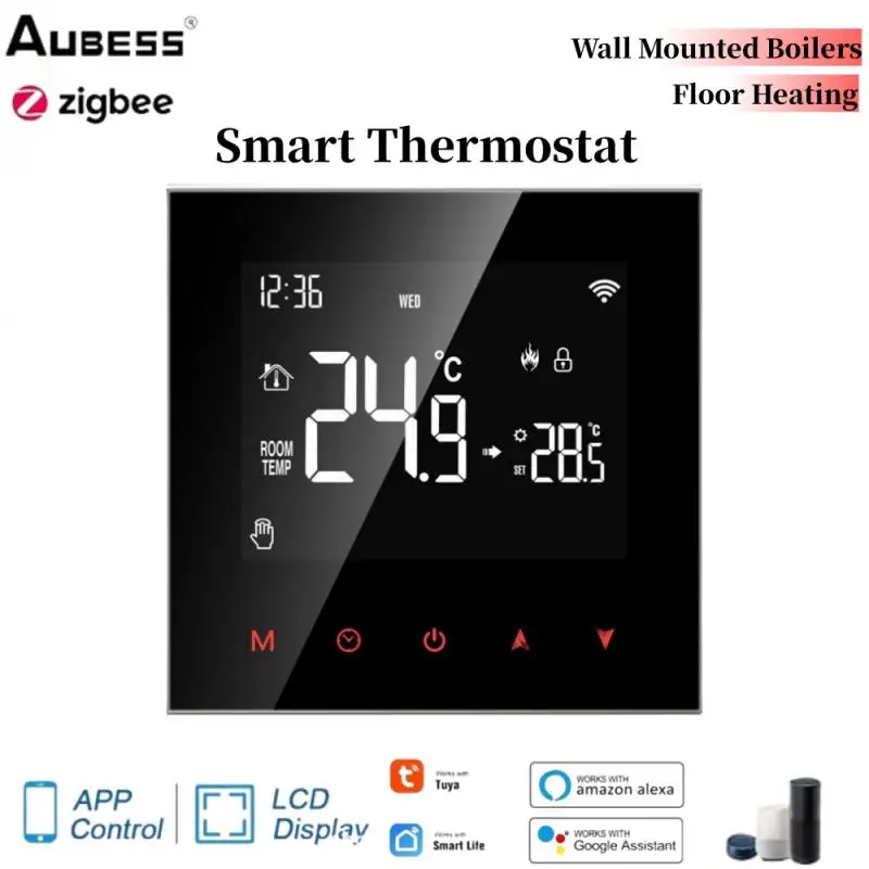 ZigBee Smart Thermostat Floor Heating And Wall Mounted Boilers Temperature Remote Controller Voice Control Via Alexa Google Home