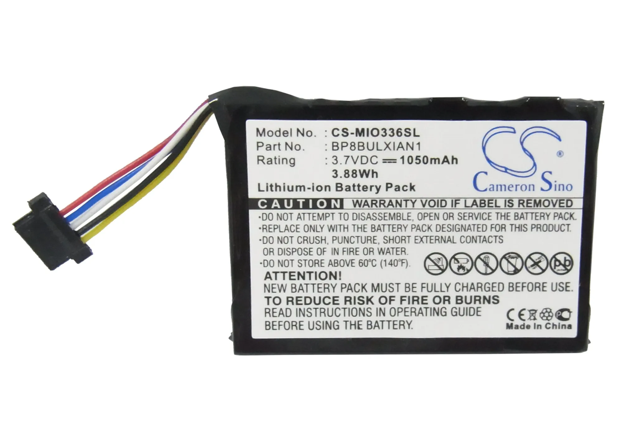 CS 1050mAh Battery For Mitac Mio 336  Mio 336BT Mio 338 Mio 338 Plus  Mio 338BT Rover PC P3   TCM MD 7200   Viewsonic V35 V37