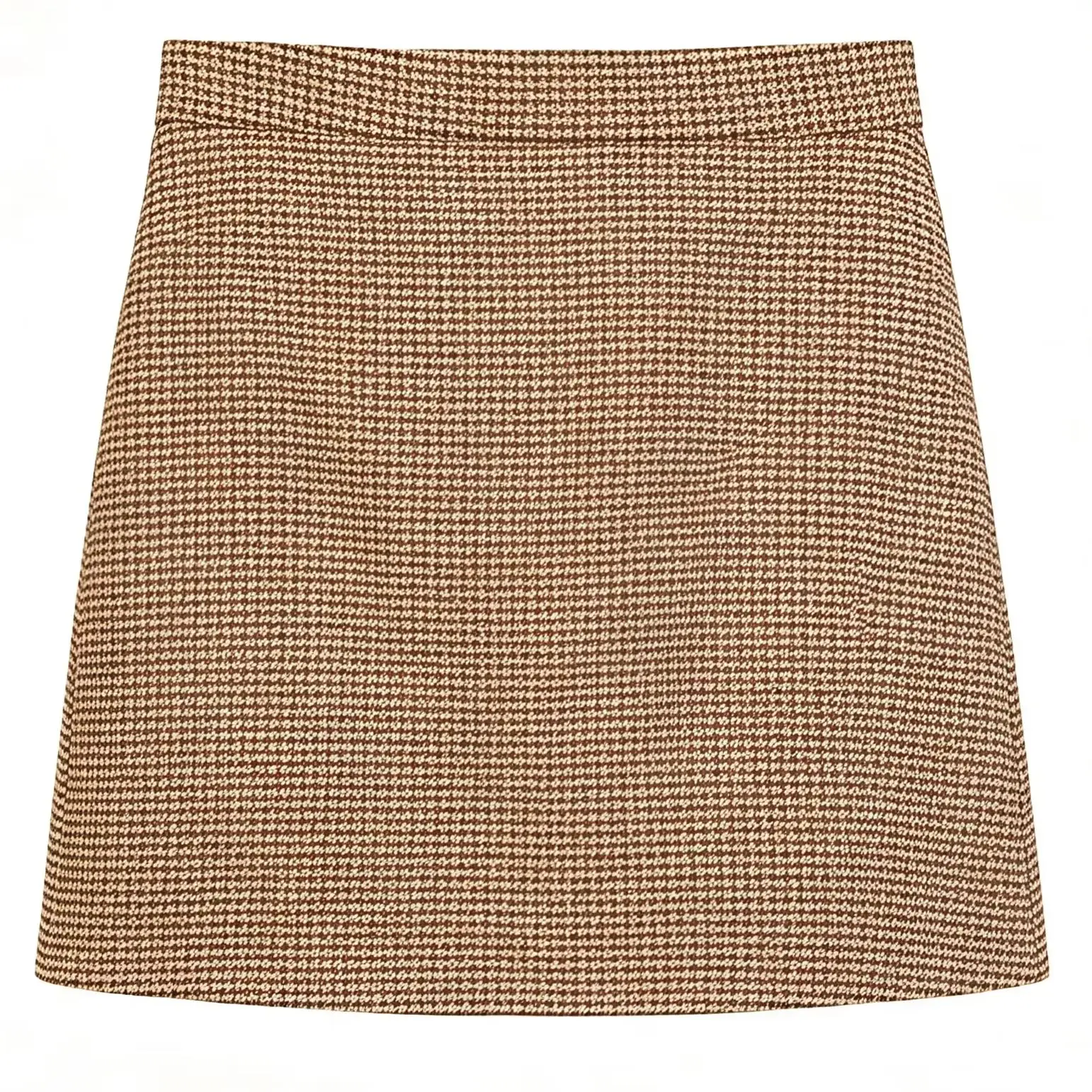 Retro Houndstooth Blazer and Skirt Set for Women, Loose Lapel Blazer with High-Waist A-Line Skirt