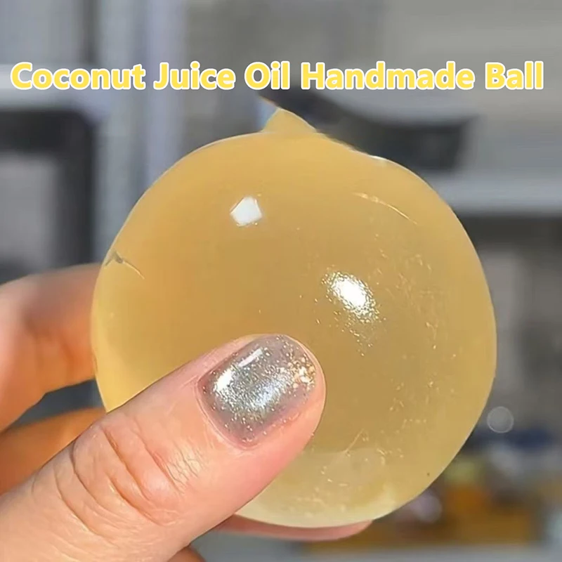 1/2 Uds. Bola resistente al estrés para aliviar el estrés, Bola de aceite de coco, rebote lento, juguetes para niños y adultos, regalo para apretar