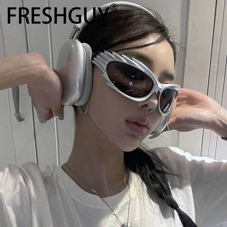 FRESHGUY Fashion Women's Sunglasses Personality Design Wing Shape Y2K Glasses Eyewear 2024 New Sunglasses Unisex