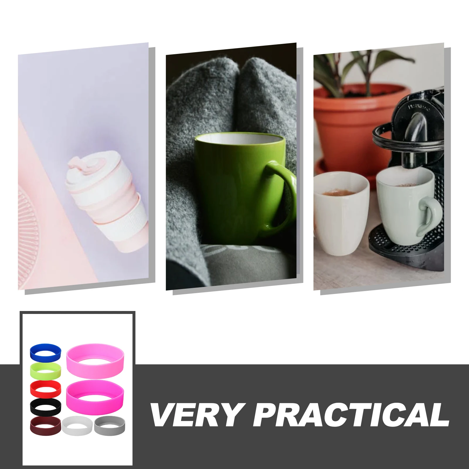 

9 Pcs Silicone Cup Cover Sleeve for Bottle Mug Guards Mat Covers Silica Gel Protector