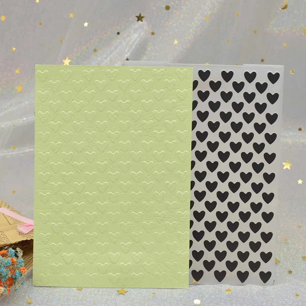 3D Heart Pattern Embossing Folders for DIY Scrapbooking Paper Card Making Craft Plastic Template Stencil