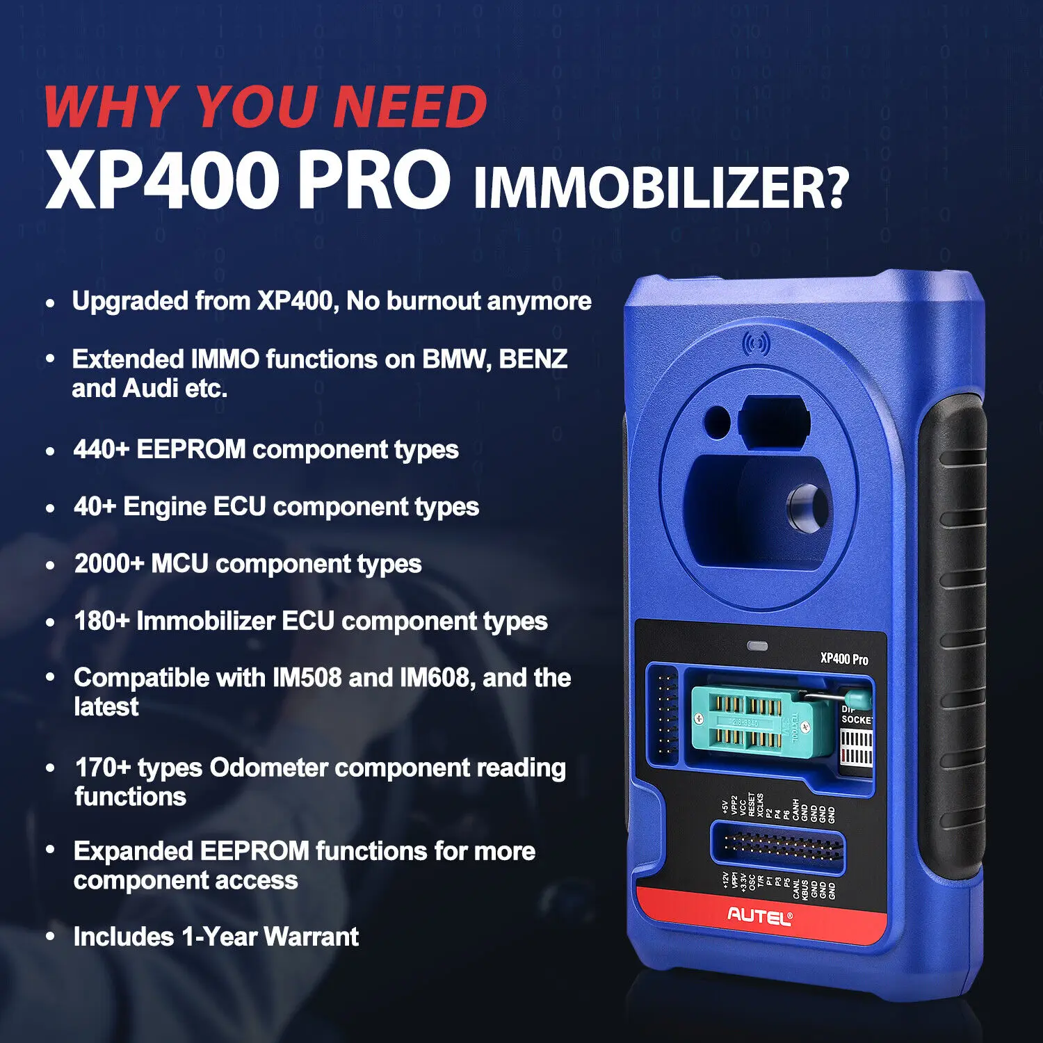 2024 Autel XP400PRO k-y IMMO Pr-gramming alat bekerja dengan IM508S/IM608 II pemindai