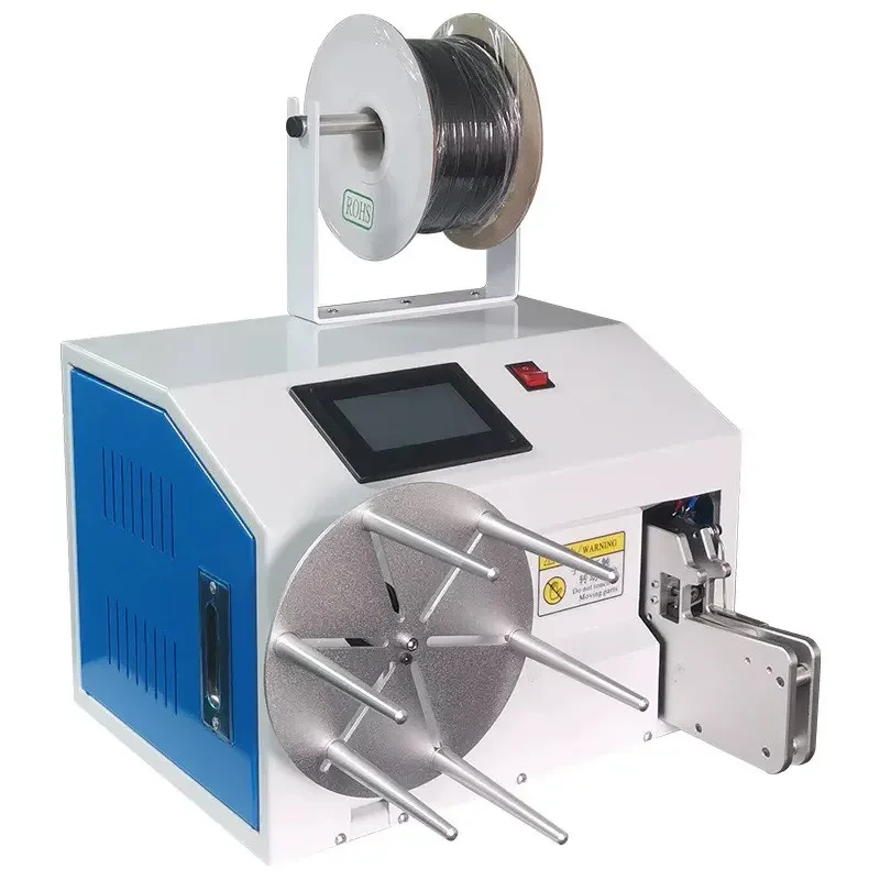 

Automatic Wire Winding and Binding machine Power Cord/USB Cable Rolling and Tying machine Bundling Machine English Touch Screen