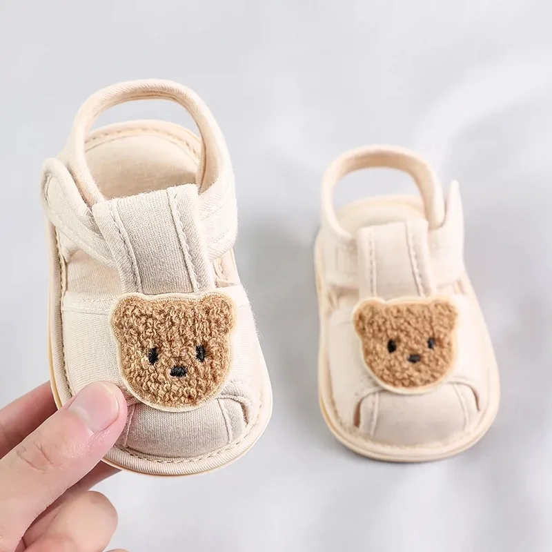 

Cute Bear Soft Sole Comfortable Sandals for Infants and Toddlers Baotou Anti Kick First Step Shoes 0-18 Months