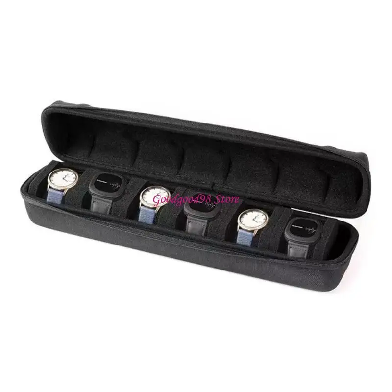 travel prepare 6 Watch Organizers Protective Storage Bag with Secure Zippers Closures 