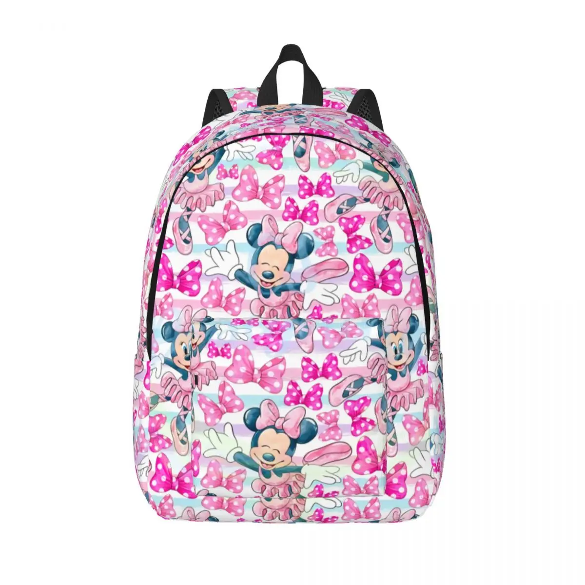 Customized Minnie Mickey Mouse Canvas Backpacks Men Women Basic Bookbag for School College Bags