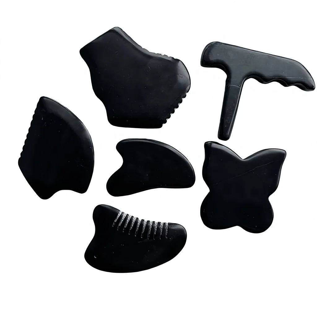 2025 Black Gua Sha Bian Stone Facial MassageTool Relaxing s kin Tightening Rejuvenate Slimming Waterproof Firming Face/Neck/Body