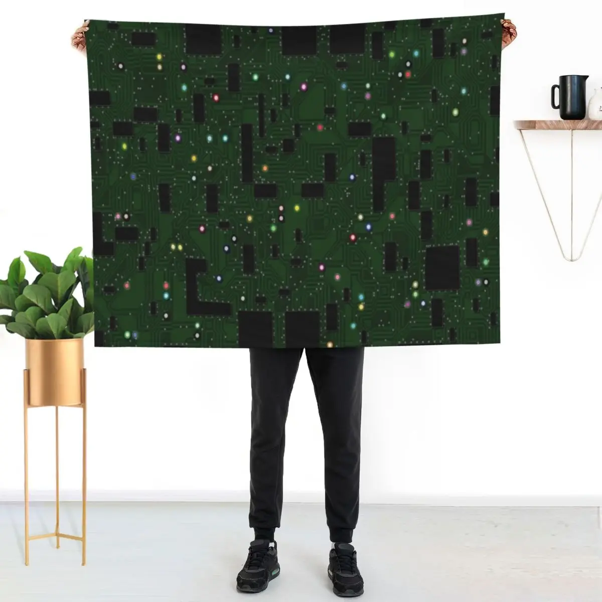 Green Electronics Circuit Board Throw Blanket sofa bed Blankets For Baby Thin Thermal Polar Blankets