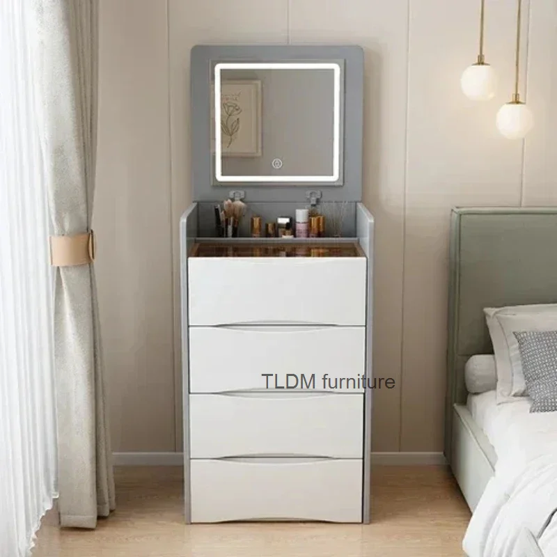 Armario organizador moderno de lujo para dormitorio, armario de almacenamiento para salón de belleza, armarios blancos, Tocador de Maquillaje, muebles para el hogar, CTG-101