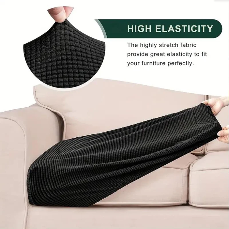 2/3pcs Couch Covers Stretch Cushion Covers Sofa Seat Cushion Slipcover Cushion Protector For Bedroom Office Living Room Home Dec