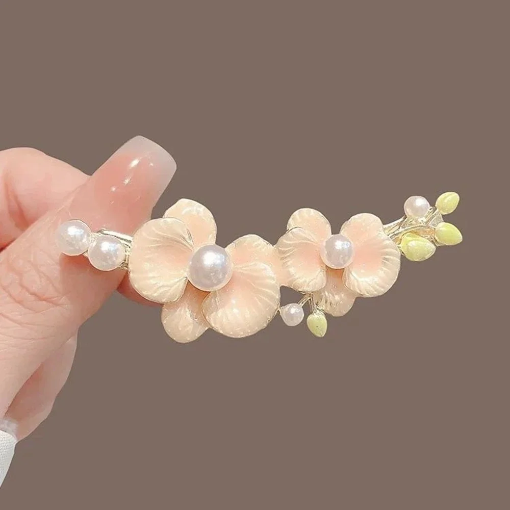 مزاجه اللؤلؤ الزهور دبابيس الشعر النساء الفتيات الحلو إكسسوارات الشعر رائعة أنيقة Bnags مقاطع الشعر