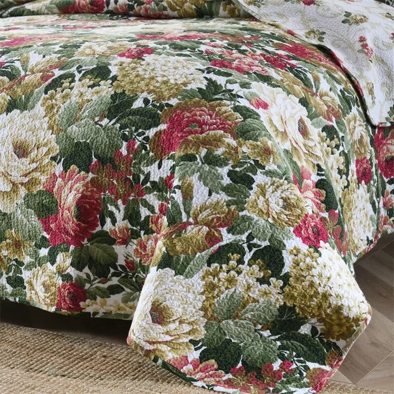 Vintage Cotton Bedspread Quilt Set 3PCS Quilted Bedspread on the Bed Coverlet Queen Size Summer Comforter Double Blanket for Bed