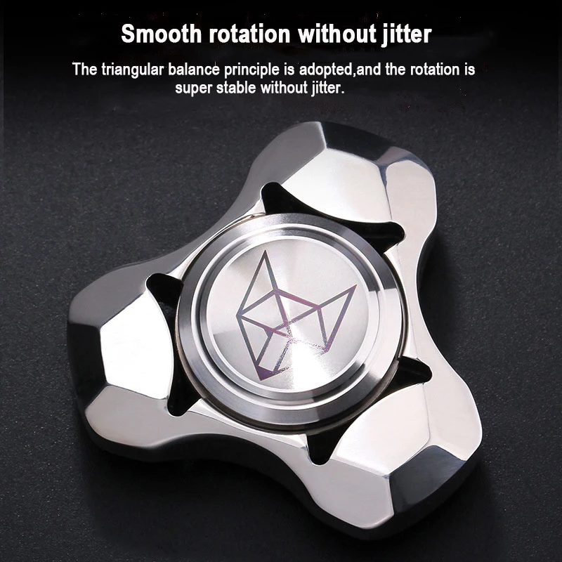 New Stainless Steel Fox Gyro Fidget Spinner R188 Silent Bearing Descompressão Mão Spinner Aliviar Stress Brinquedos Para Adulto Kid