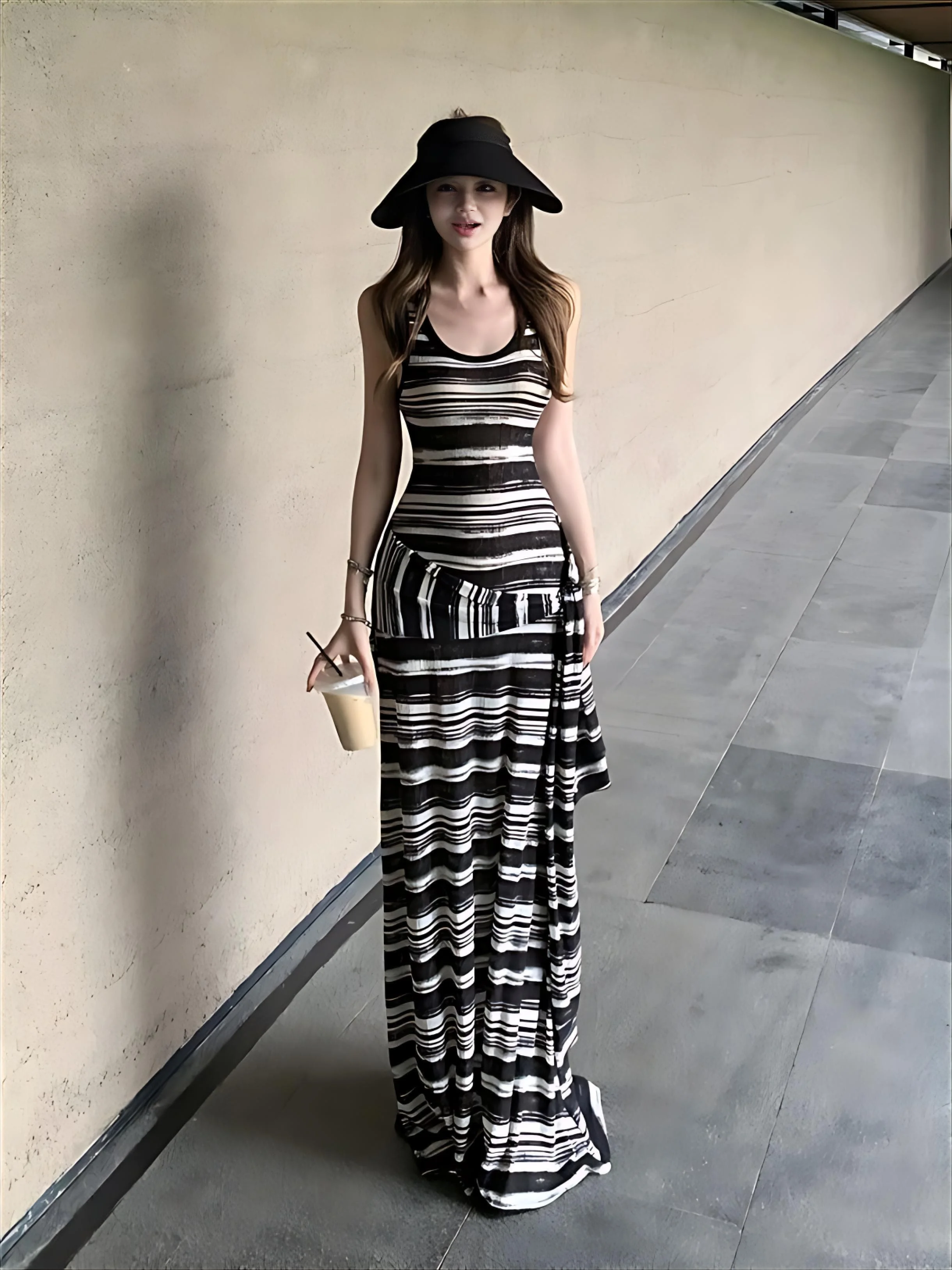 Abiti Abito da donna in champagne estivo modale con scollo all'americana montati multiway smocking resort ultra corto dolce ragazza clubwear sexy