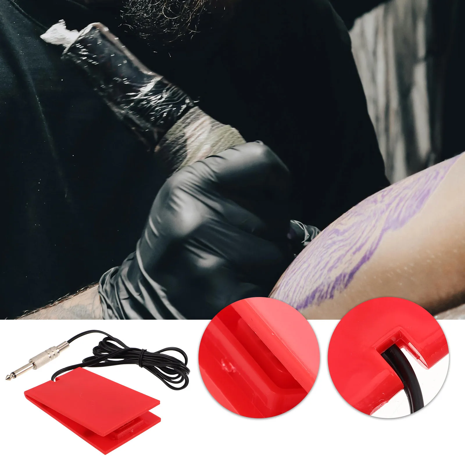 دواسة قدم غير قابلة للانزلاق لآلة الوشم، دواسة تبديل القدم الواحدة، معدات الوشم البديلة، أداء موثوق، إعداد محمول #4