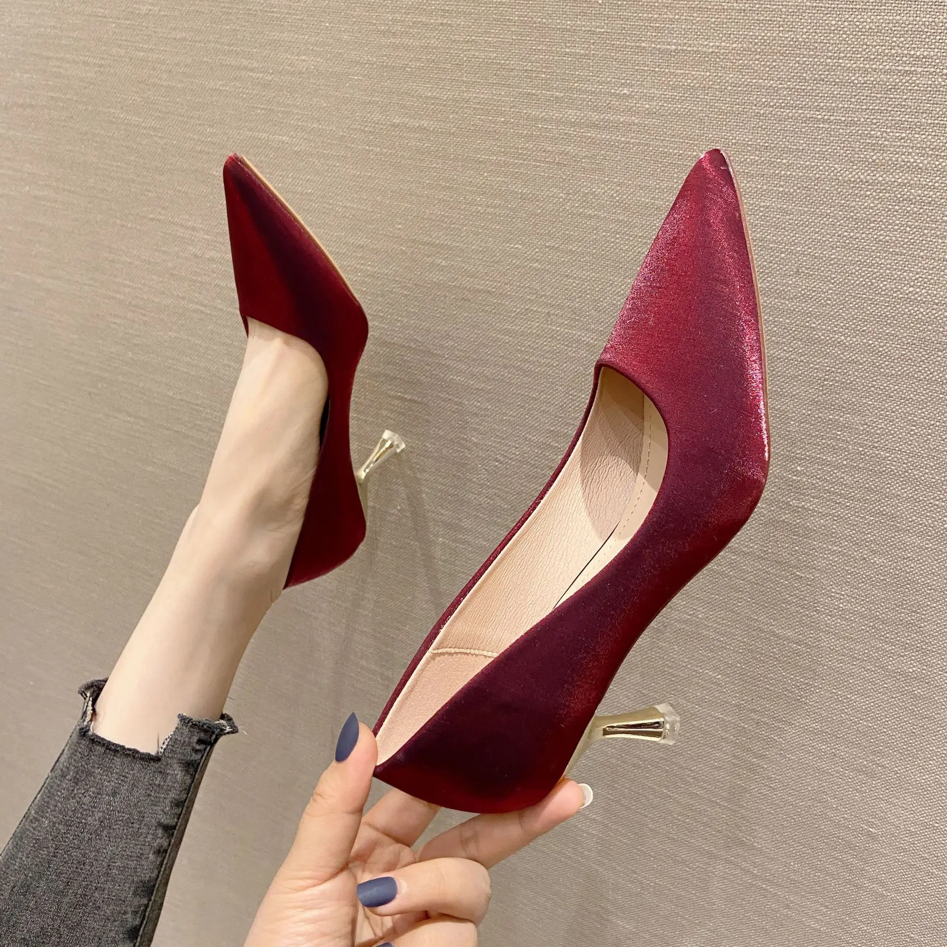 

Pumps Women Shoes High Heels Loafers Slip on Luxury Mules Elegant Designer Shoes Slip on Pointed Toe Fashion Ladies Oxford Style