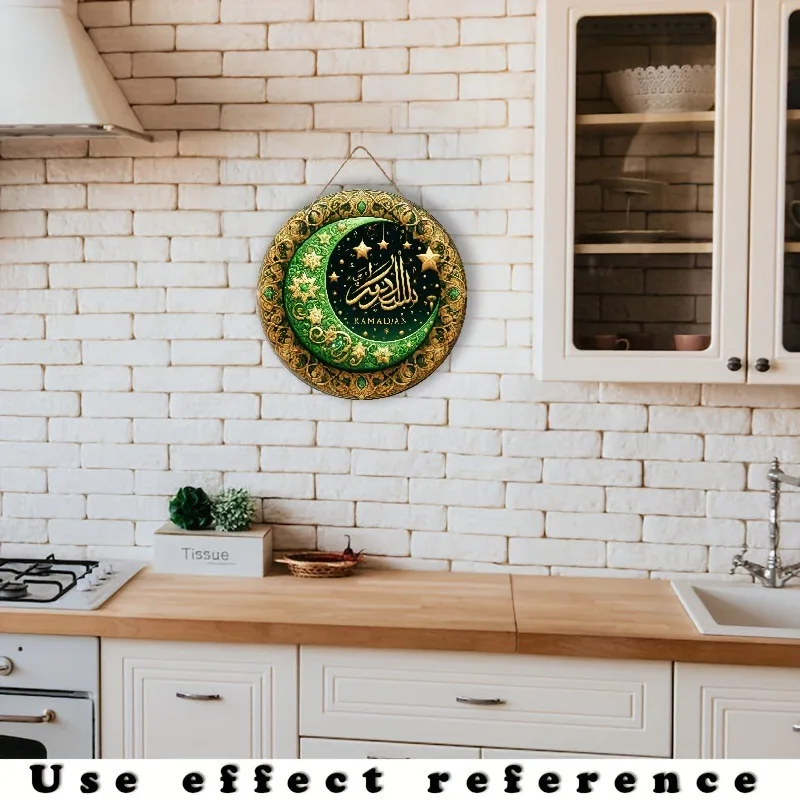 Cross-border popular home decoration wooden handicrafts house plate round logo creative decoration brand home