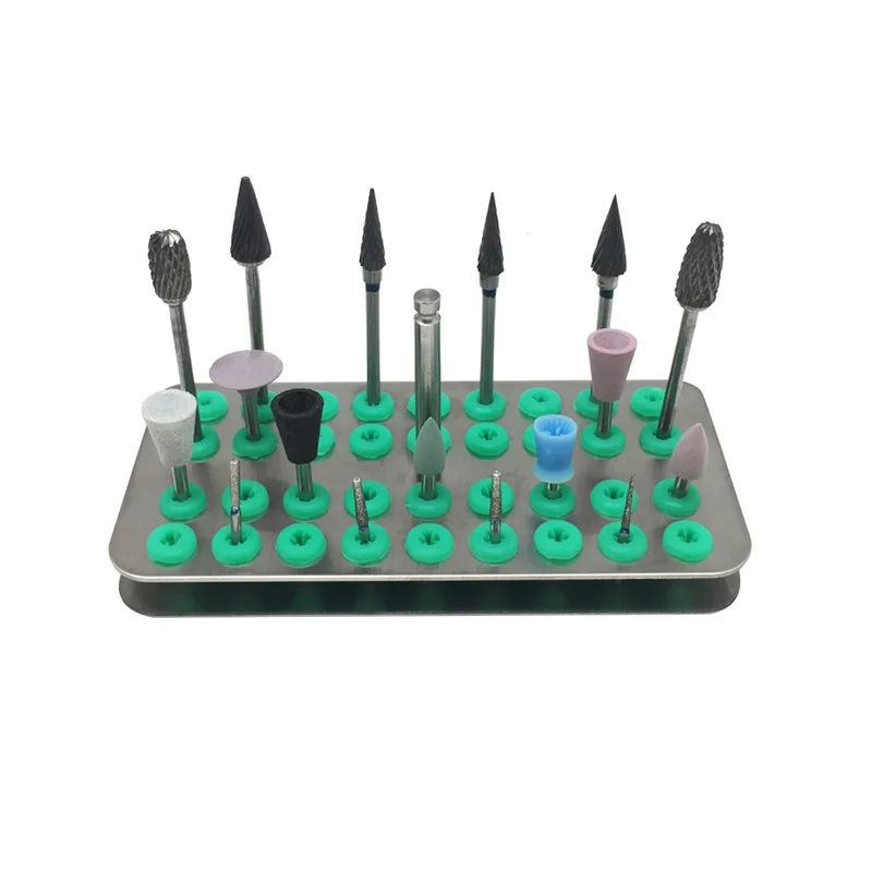 36Holes Dental Burs Disinfection Case with Rubber Bur Holder Block 170° Autoclavable Dentist Sterilization Container Box 3Colors