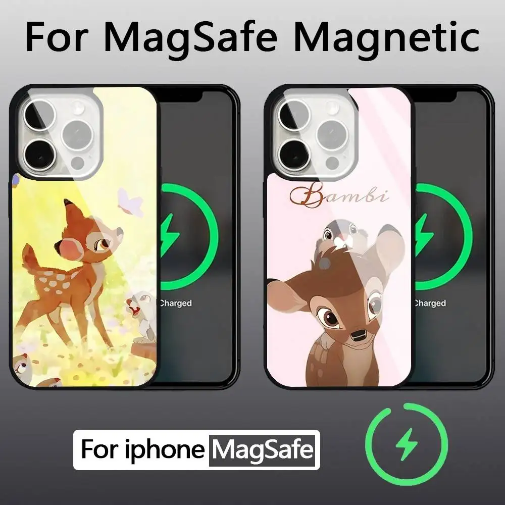 Linda Funda Magnética Inalámbrica con Diseño Clásico de B-Bambi-S para iPhone 11 12 13 14 15 16