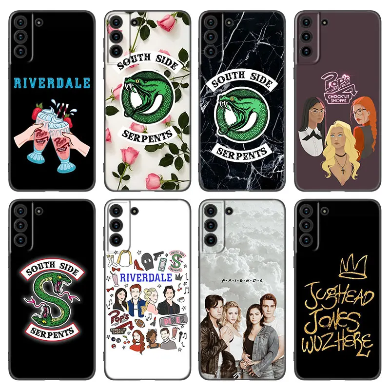 Riverdale Southside Serpents Black Silicone Phone Case For Samsung Galaxy S20 S23 FE S21 S22 S24 Plus Ultra