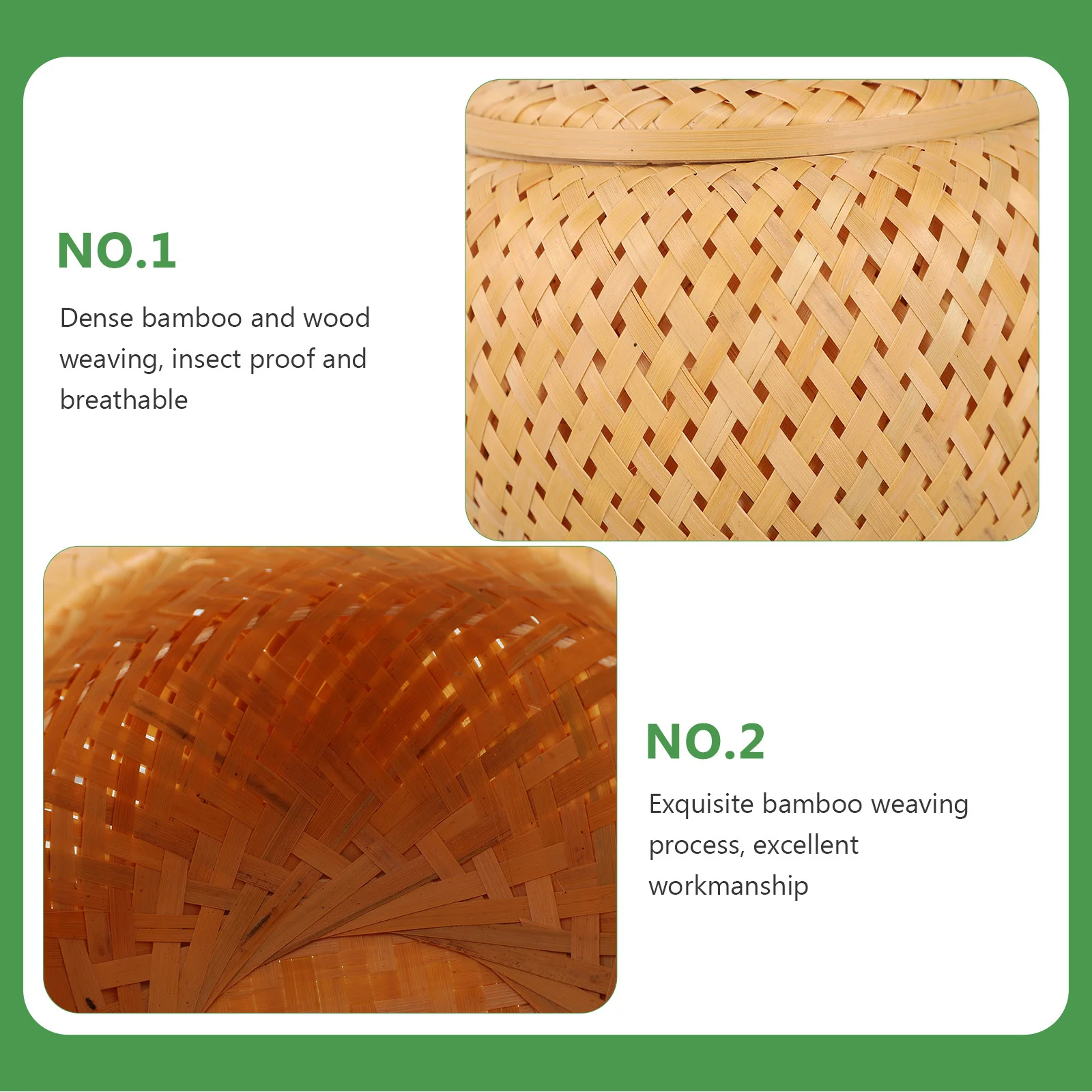 

Bamboo Woven Storage Basket With Lid Double Layer Tea Leaf Holder Household Snack Sundries Organizer Jar For Living Room Bedroom