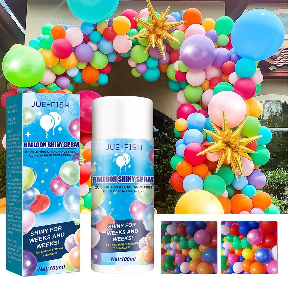 Balloon Shiny Spray Colorful High Gloss Prevent Oxidation Balloon Polish Party Fading Brightener Birthday Decoration Spray D2A7