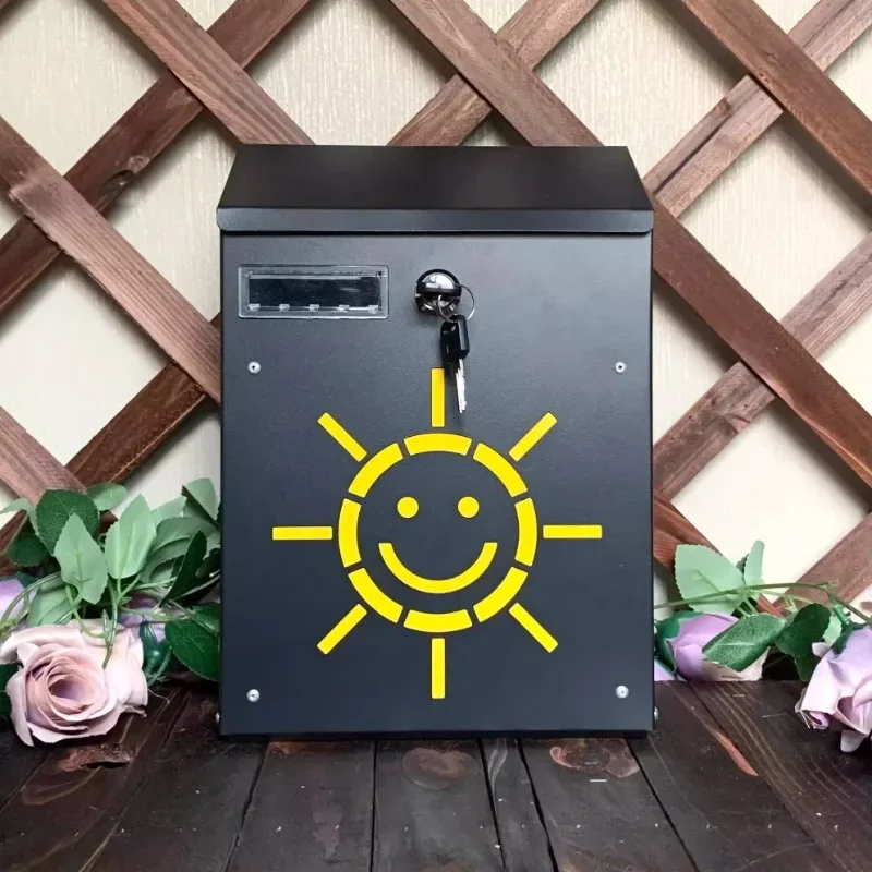 Small Sun Mailbox Pastoral Long Mailbox Wall Hanging Suggestion Box Xinyu Mailbox Outdoor Rainproof Decoration Customized Villa