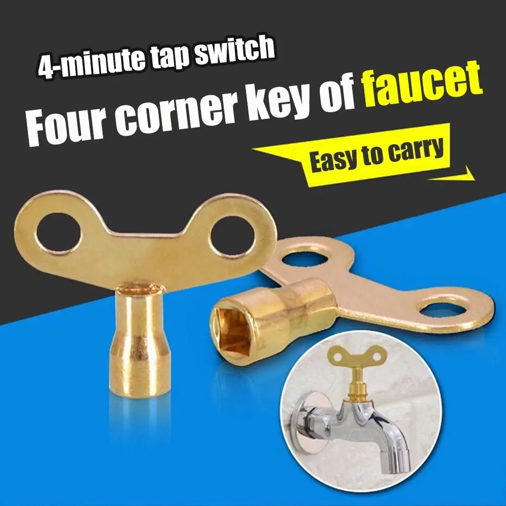 

4PCS Radiator Plumbing Bleeding Key Water Tap Key Solid Brass for Venting Air Valve Plumbing Tool