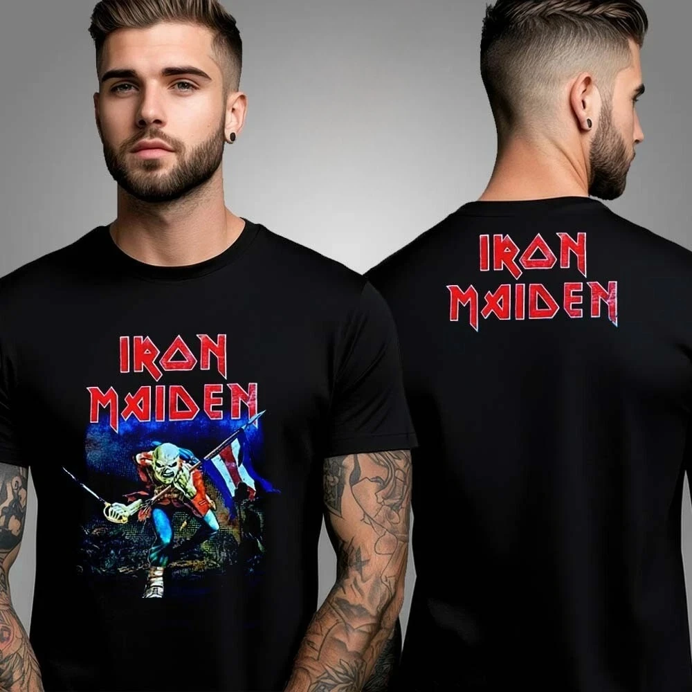 Ir Maiden Eddie The Trooper Camiseta unisex de dos caras, regalo de seguidor de todas las tallas S-4XL, lujo de alta gama, es tanto para hombres como para mujeres, Top Y2k