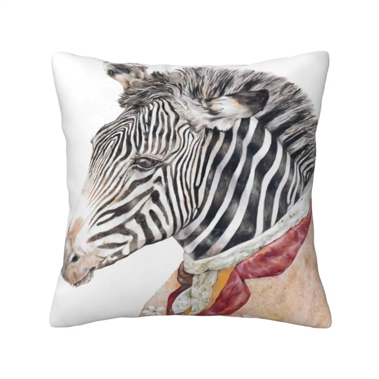 Zebra Cream Throw Cushion Pillow Cover Zebras Nursery Animal Zebra Animal Wall Boho Nursery Large Zebra Painting Safari Animal